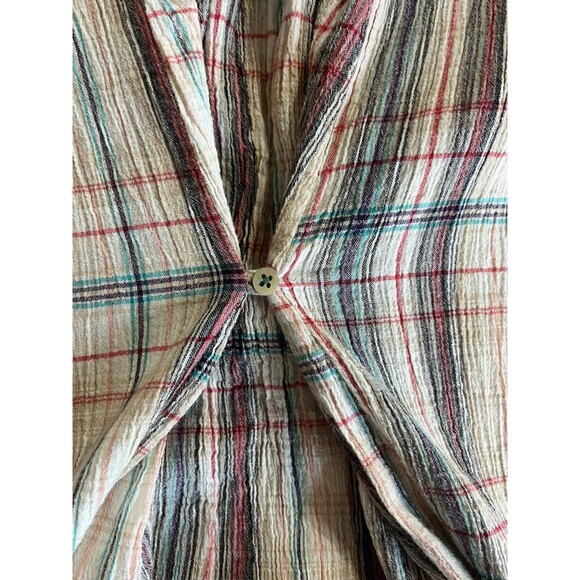 Kyla Seo Plaid High Low Dress Tunic XS Embroidered Boho - Picture 5 of 11